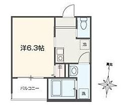 ＦＥＬＧＲＩＡ元加治 2階1Kの間取り