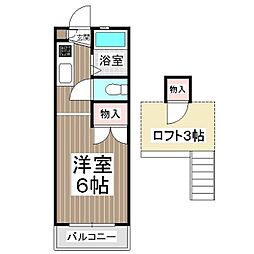 ルビエール28 2階ワンルームの間取り