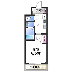 プレサンス天王寺ノースヴィアーレ 1Kの間取図画像