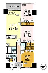 サンジョイアゼロ 7階2SLDKの間取り