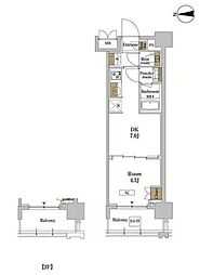 ＲＪＲプレシア蒲田 3階1DKの間取り