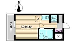 ポルタビアンカ ワンルームの間取図画像