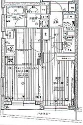 ベルヴィラージュ目黒 1LDKの間取図画像
