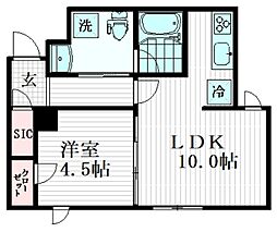 板橋区大山金井町マンション 1LDKの間取図画像