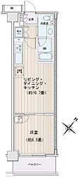 エスティメゾン豊洲レジデンス 2階1LDKの間取り