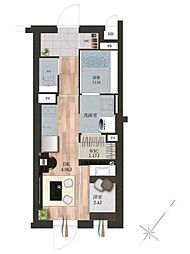 デュオメゾン渋谷松濤 3階1DKの間取り