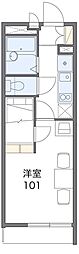 レオパレスオリビアンA 1Kの間取図画像