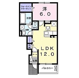 ルフナ　II 1階1LDKの間取り