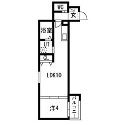 LIX大和田駅前 1LDKの間取図画像