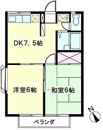 ベルディビラージュ 2DKの間取図画像