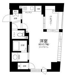 アクシルコート東中野 6階ワンルームの間取り