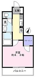 ファーストレジデンス 1Kの間取図画像