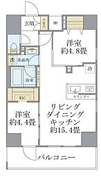 デュオフラッツ葛西 9階2LDKの間取り