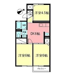 グリーンハイツ駒形 3DKの間取図画像
