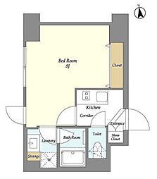 レクシード神楽坂 1Kの間取図画像