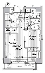 メイクスデザイン入谷アジールコート 1LDKの間取図画像
