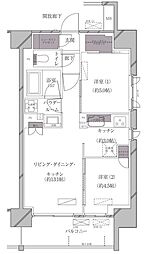 JR山手線 田町駅 徒歩12分の賃貸マンション 5階2LDKの間取り