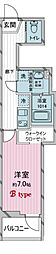 ヨーク所沢II 1Kの間取図画像