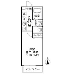 ラミアアルテ西大宮 1Kの間取図画像