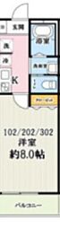 さいたま市岩槻区西町5丁目アパート 1Kの間取図画像