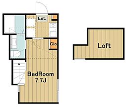 ショコラReze 1階1Kの間取り