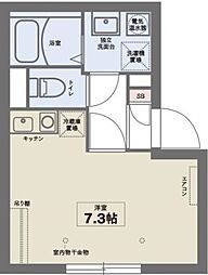 COCOFLAT東中野 ワンルームの間取図画像