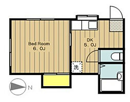 JR相模線 橋本駅 徒歩14分の賃貸アパート 1階1Kの間取り