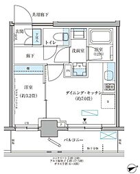 パークアクシス文京本郷 2階1DKの間取り
