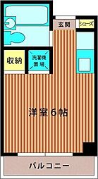 丸英行徳コーポ 3階ワンルームの間取り