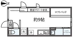 ｃｅｎｔ4ｃｅ 4階ワンルームの間取り
