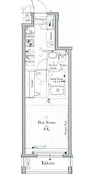 リライア東京南千住 6階1Kの間取り