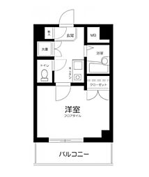 プレール中村橋 3階1Kの間取り