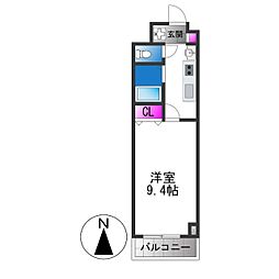 グレイスコート 1Kの間取図画像