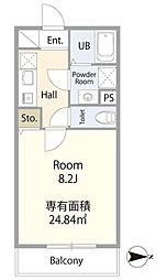エテルノヴァローレ西千葉 3階1Kの間取り