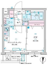 ジェノヴィア京成立石V 3階1DKの間取り