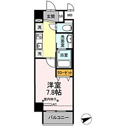 PLUM VILLAGE 3階1Kの間取り