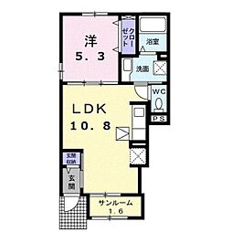 スール ソレイユ ココル II 1LDKの間取図画像