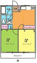 スターコーポ 2DKの間取図画像