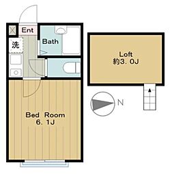 ボン・ボヤージュ 1階1Kの間取り