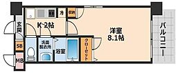 レジデンシャルヒルズ博多駅前弐番館 1Kの間取図画像