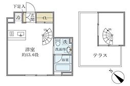 アプリーレ赤坂 ワンルームの間取図画像