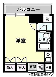 マートルコート中目黒第2 ワンルームの間取図画像
