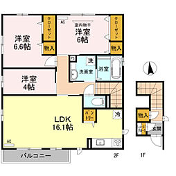 グレイス旭 3LDKの間取図画像