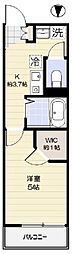 ル・コクリコ 1階1Kの間取り