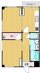 高浜レジデンス 4階2DKの間取り