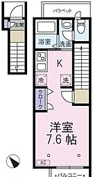 サウスサイド ワンルームの間取図画像