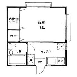 マルタハイツ 1階1Kの間取り