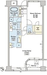 レジディアタワー上池袋パークサイド 1LDKの間取図画像