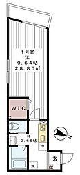 AJ新鎌ヶ谷 1Kの間取図画像