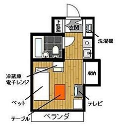ＹＭ渋谷本町 3階1Kの間取り